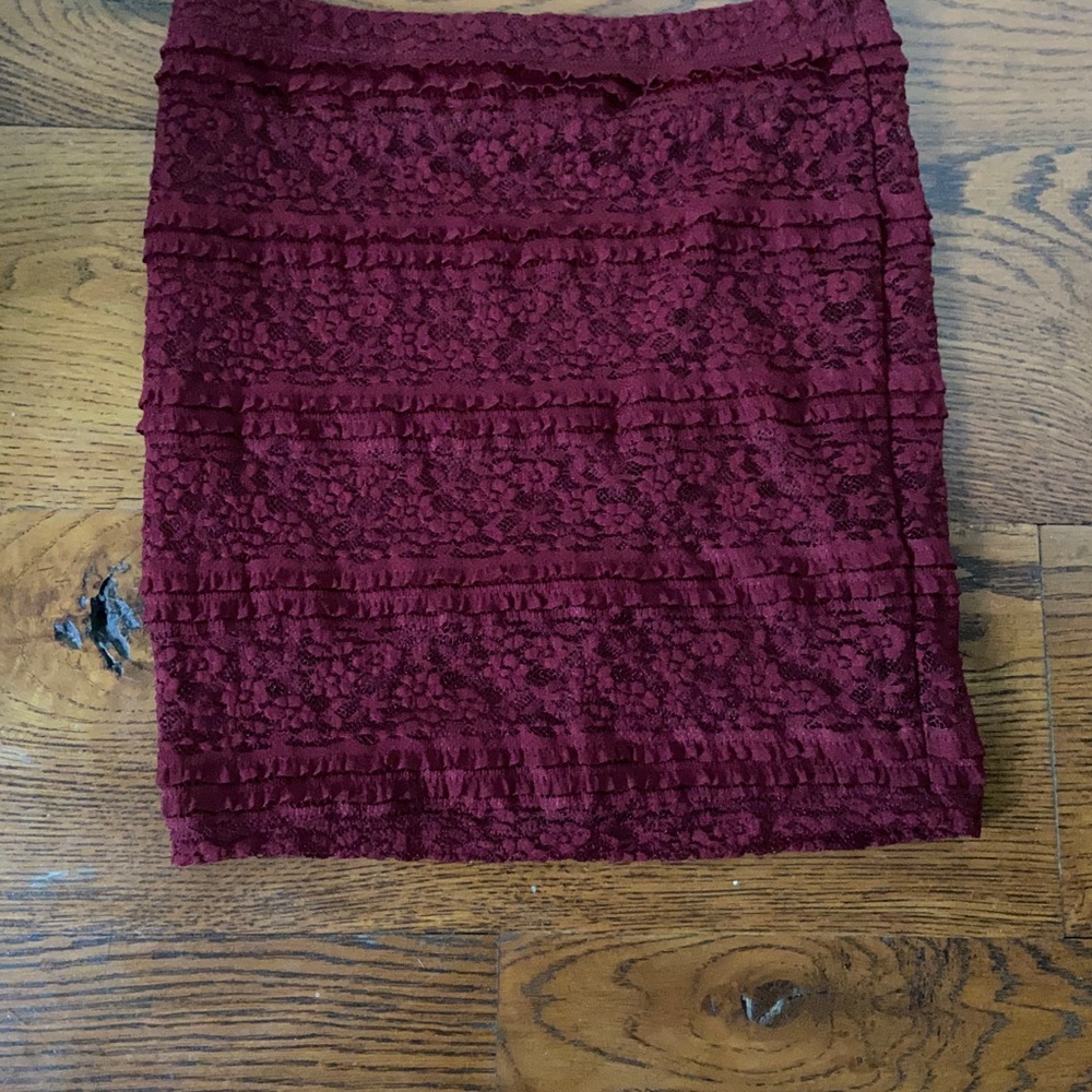 Red Ruffle Skirt